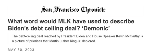 SF chronicle Biden demonic debt ceiling deal